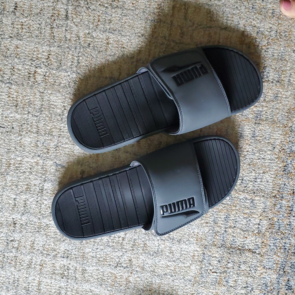PUMA Men's Gray Slide Sandals - Picture 2 of 4